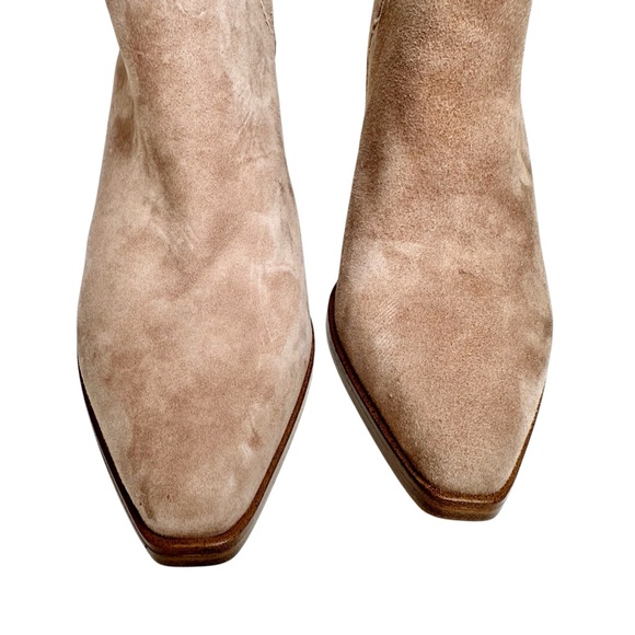 Steve Madden NEW Havannah Pointed Toe Cut-Out Booties Taupe Suede - Picture 8 of 16